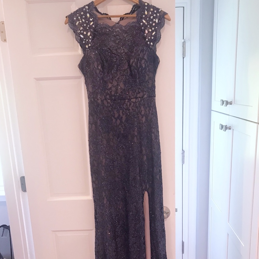 Silver and Blue Formal Gown